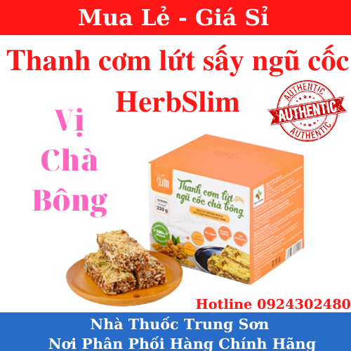 [HCM]Thanh cơm gạo lứt sấy ngũ cốc HerbSlim vị chà bông - Nhà Thuốc Trung Sơn - TS002