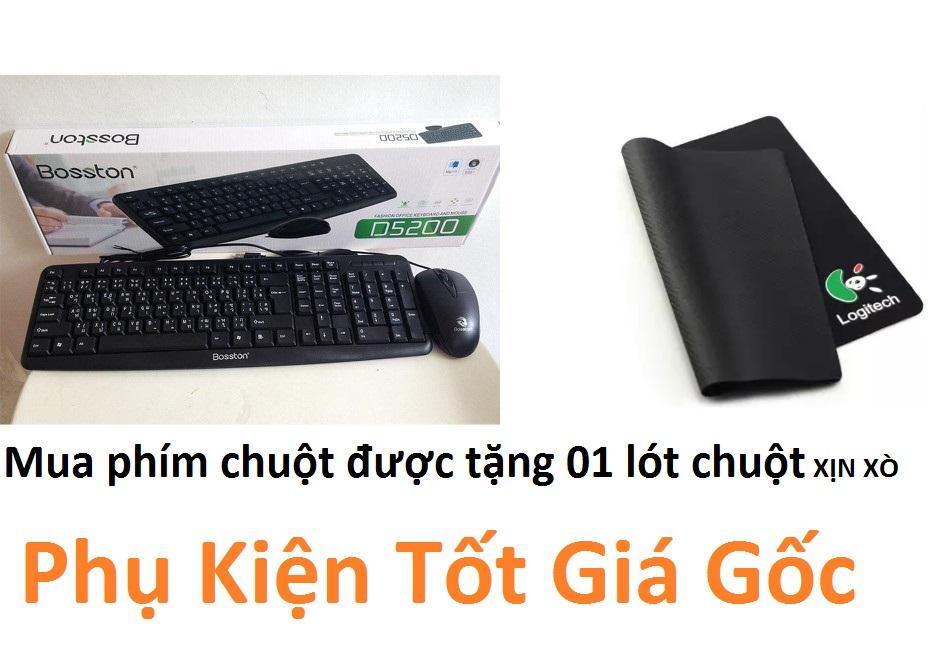 Bộ bàn phím chuột bosston D5200 được tặng kèm lót chuộtBộ bàn phím chuột siêu đẹp noi ban hang uy tin chat luong gia tot