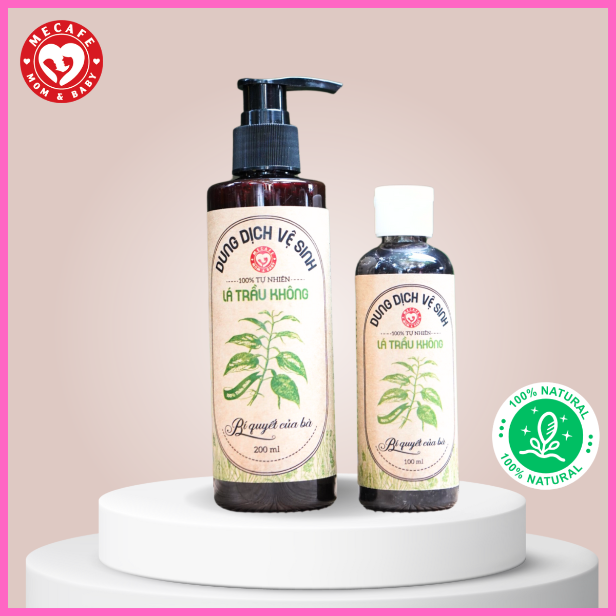 Dung dịch vệ sinh phụ nữ Lá Trầu Không 100% thiên nhiên 200ml - An toàn cho Mẹ Bầu (che tên sản phẩm)