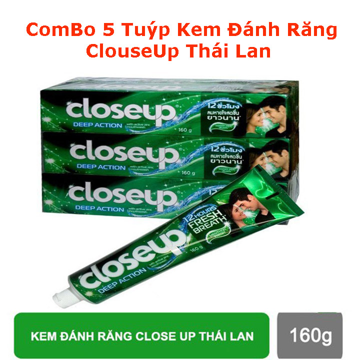 GIÁ SIÊU RẺ+ TIẾT KIỆM  Combo 5 Tuýp Kem đánh răng Closeup Thái Lan 160g