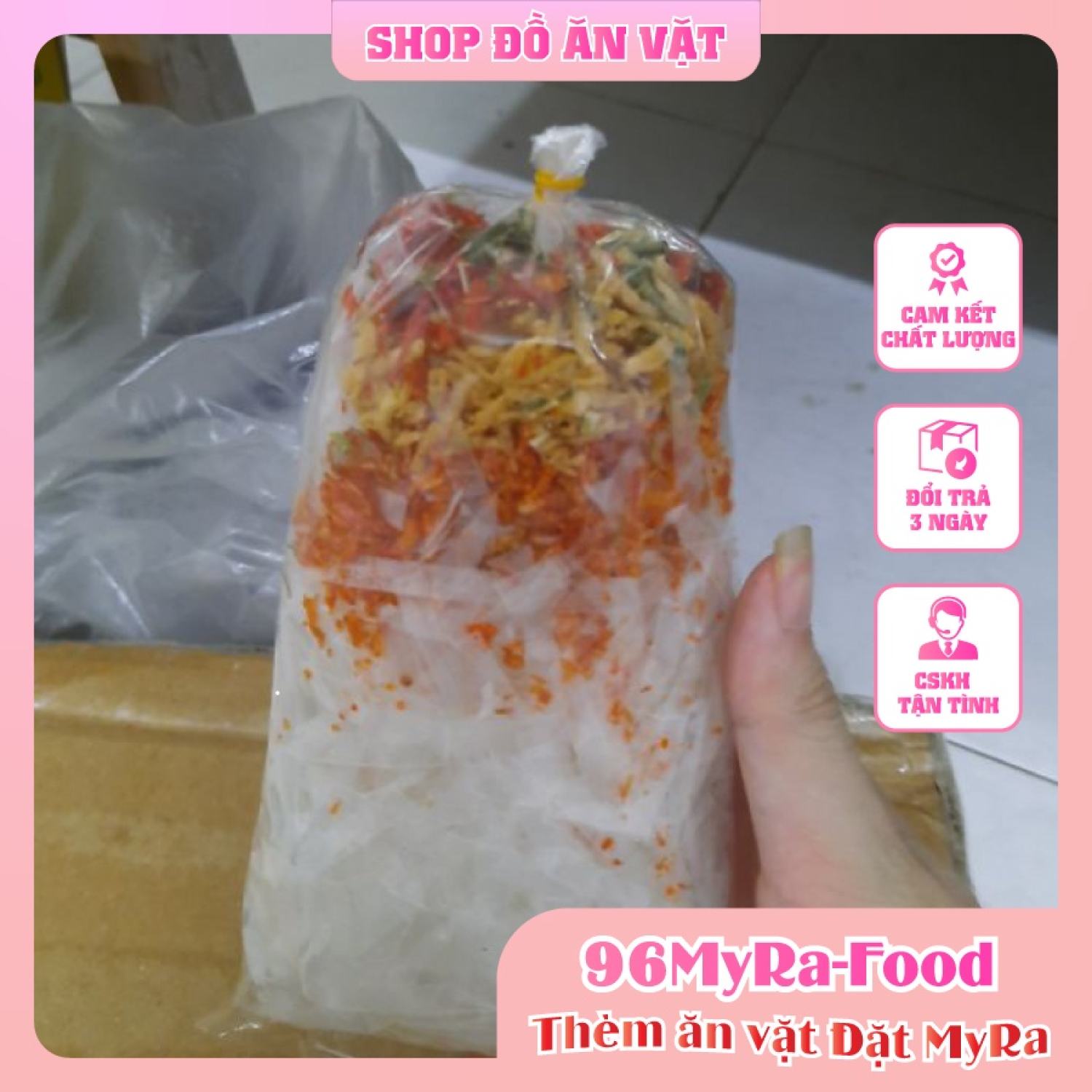 70g bánh tráng trộn gồm có tép khô ,hành khô, nước sốt bò và tặng kèm quất
