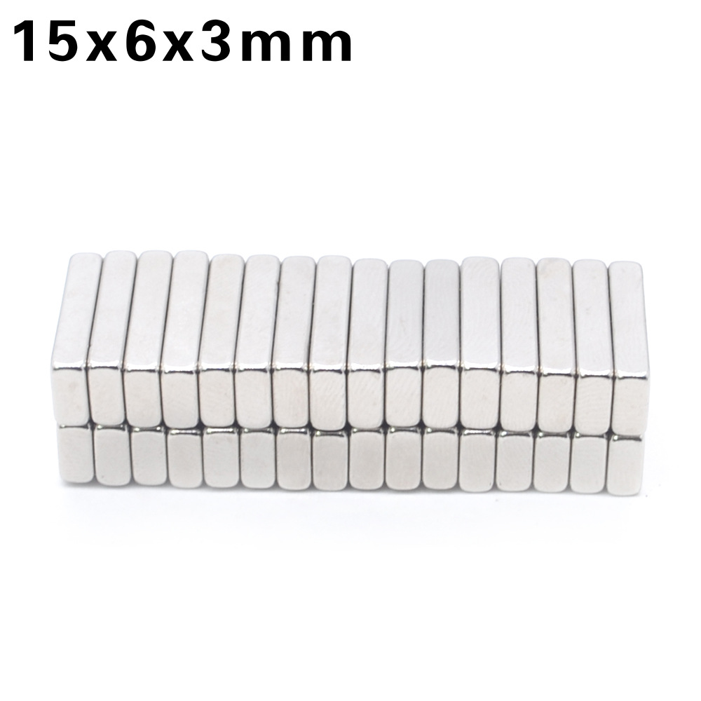 Nam châm đất hiếm kích thước 15x6x3mm nam châm màu trắng bạc