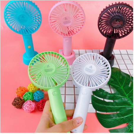 Quạt mini tích điện cầm tay có đế để bàn 3 tốc độ gió n9