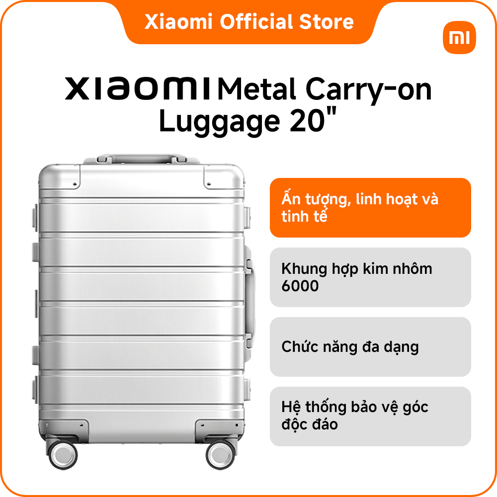 Vali kéo kim loại Xiaomi 20 inch (Màu bạc)
