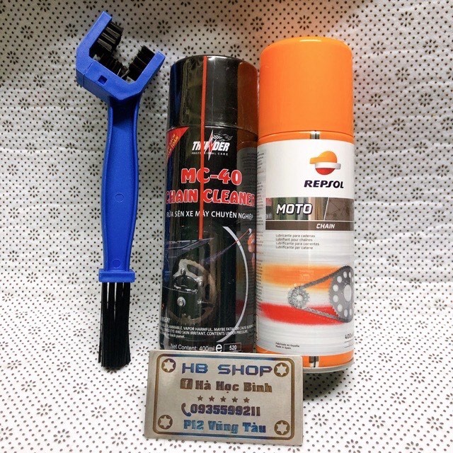 Combo bộ 3 món xịt rữa dưỡng sên repsol và thunder