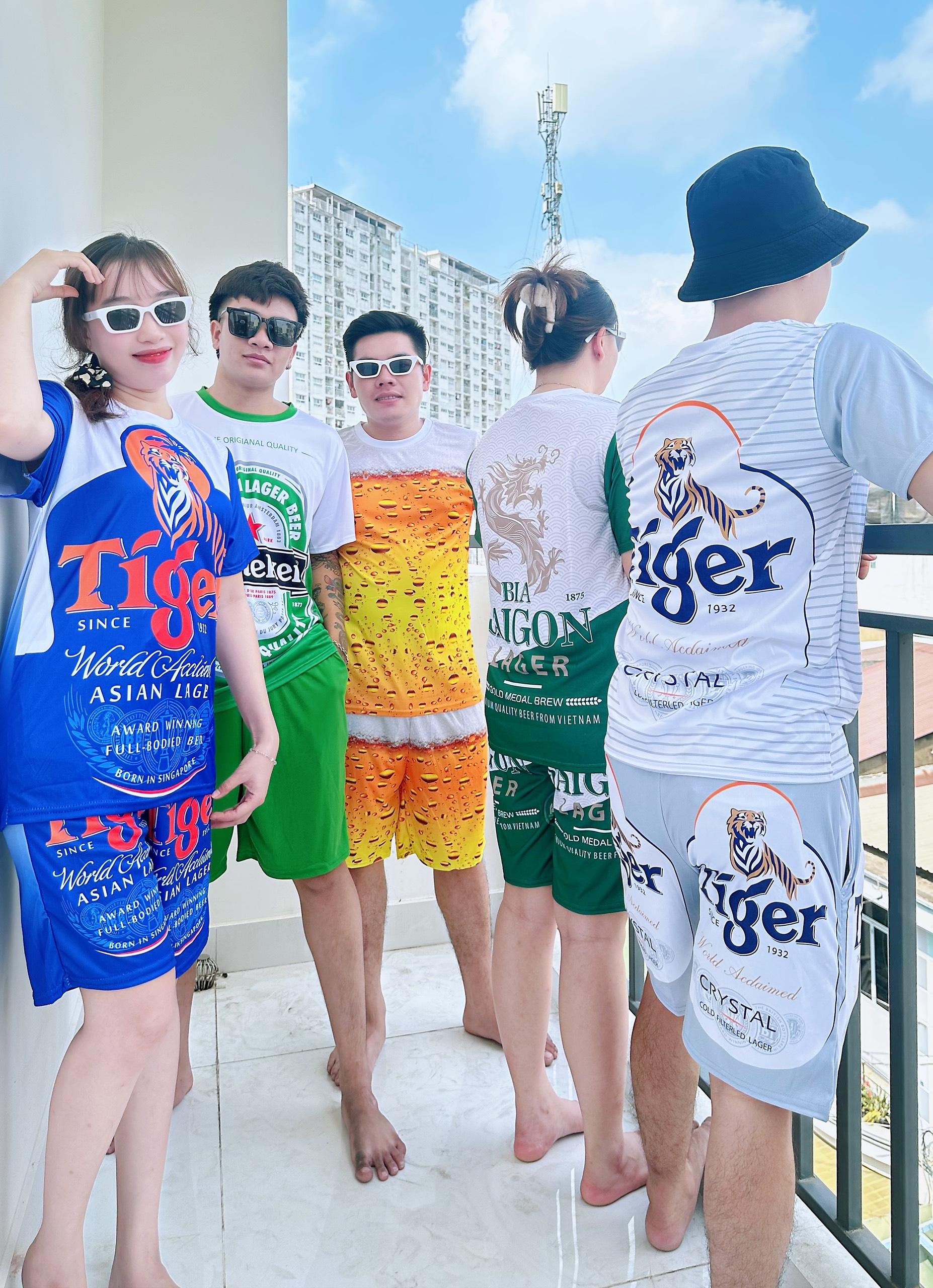 Bộ Nữ Hè Thể Thao Chất Thun Lạnh , Bộ Đồ Nữ 5 mẫu BIA TIGER, SAIGON , HEINEKEN XANH, BỌT BIA, TIGER BẠC siêu ngầu siêu đẹp co giãn mềm mát - Đỗ Thiện Unisex