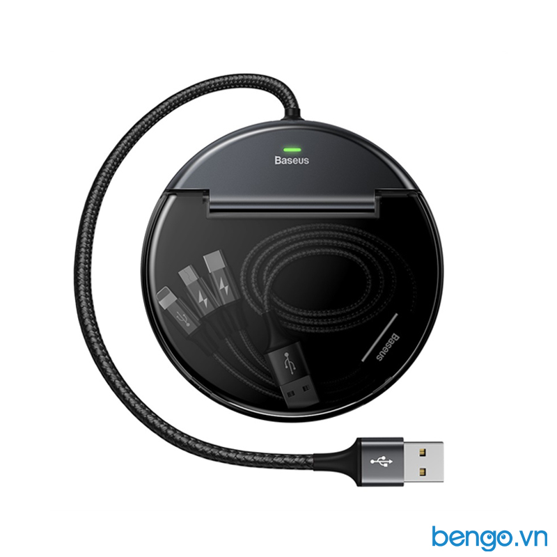 Bộ chia sạc tích hợp cáp sạc 3 đầu Baseus Car Sharing Charging Station