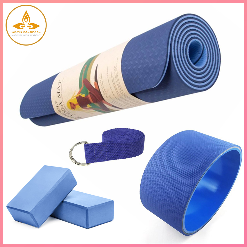 Combo Thảm Tập Yoga TPE 2 Lớp 6mm, 2 Gạch Tập, Vòng Yoga 33cm, Dây Cotton Tập Yoga -YOGA QG- Chất Liệu Cao Cấp, Không Độc Hại, Hỗ Trợ Các Bài Tâp Yoga, Tập Gym, Tập Thể Hình