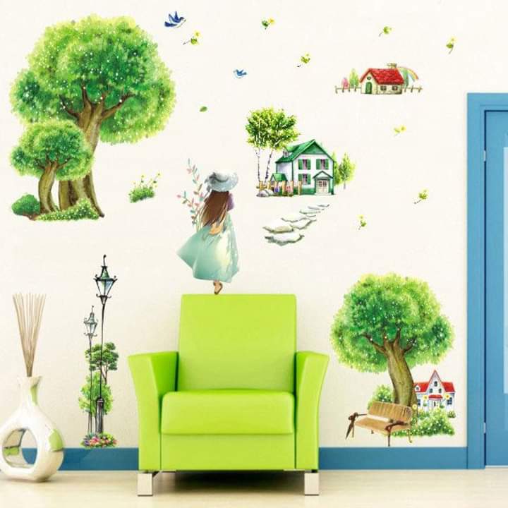 Decal dán tường khu vườn mộng mơ