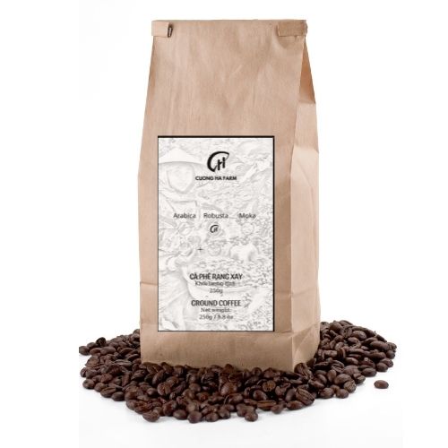 Cà Phê Robusta Cầu Đất Nguyên chất Rang mộc - Túi 250gr thích hợp pha phin, nguyên hạt - Cương Hà Farm tại Cầu Đất
