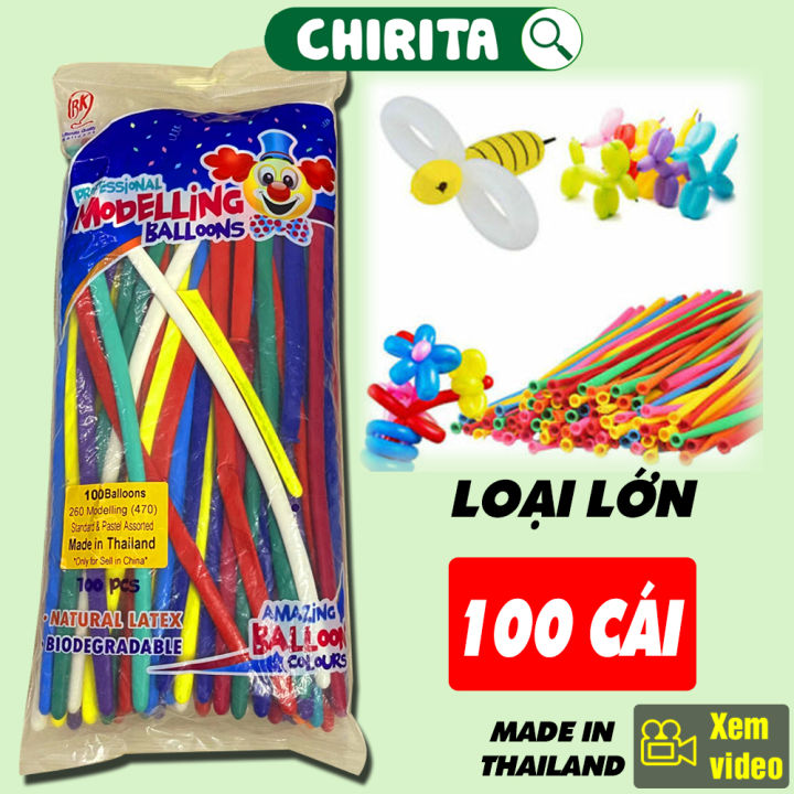 Bộ Bong Bóng Dài THÁI LAN (100 CÁI) Nhiều Màu - Bóng Bay, Balloon, Bong Bóng Trang Trí Sinh Nhật, Đám Cưới, Đồ Trang Trí Sinh Nhật, Bong Bóng Tạo Hình Nghệ Thuật - Đồ Chơi Trẻ Em BFUN