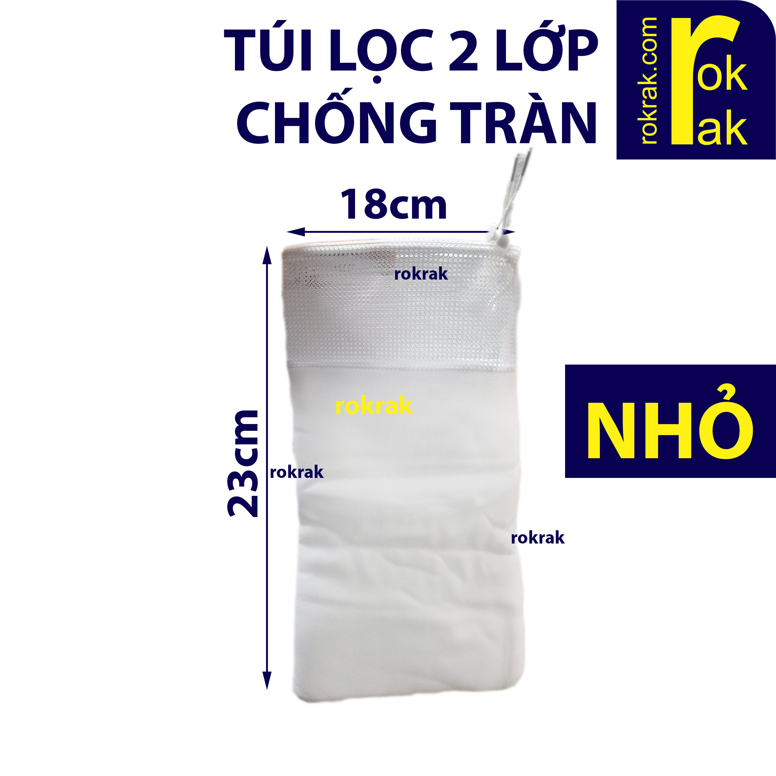 Túi lọc chống tràn 2 lớp NHỎ cho lọc giữ cặn hồ cá bông SIZE ~18x23CM