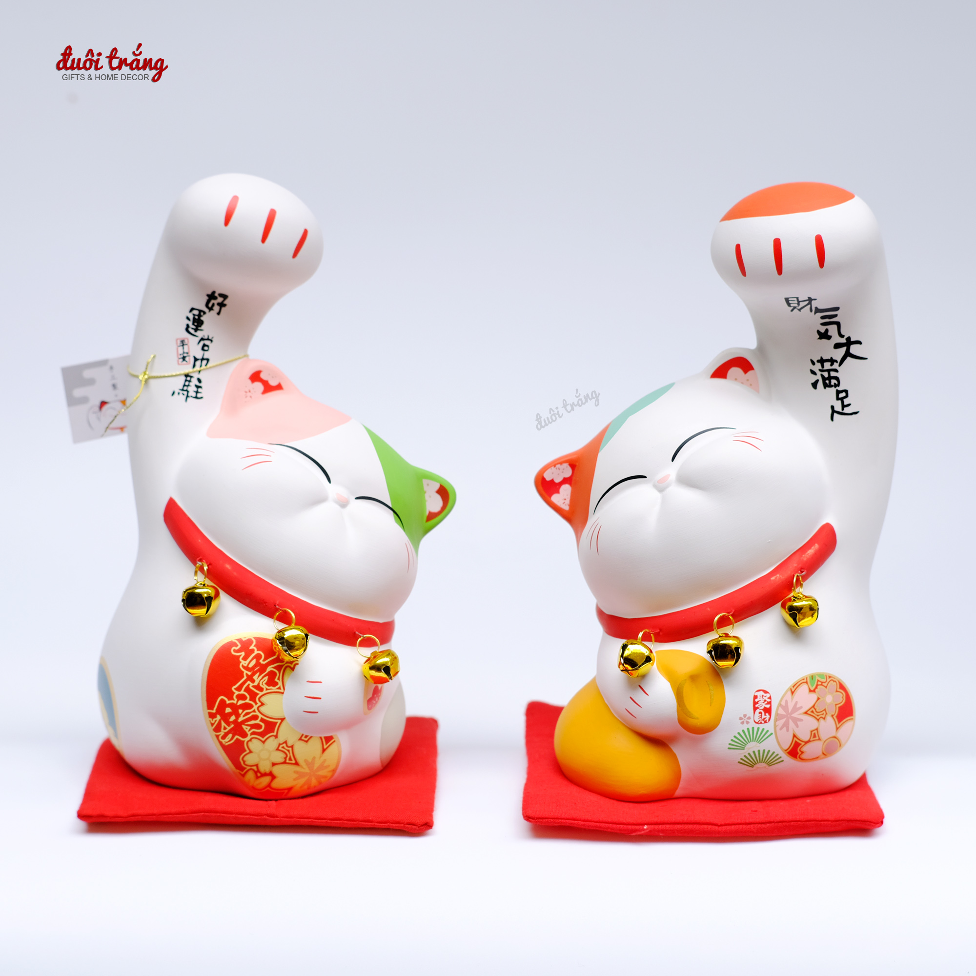 Mèo thần tài 3 chuông 23,5cm - hãng jinshi đài loan