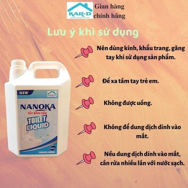 Can 5kg Tẩy bồn cầu Nanoka 5kg, - Siêu Tiết Kiệm Tẩy sạch các vết bẩn nhà tắm, bồn cầu, không gây mùi khó chịu