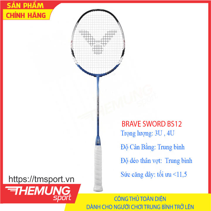 Vợt Cầu Lông Victor Brave Sword BS12 Chính Hãng (Xanh)||Ông Vua Đánh Đôi