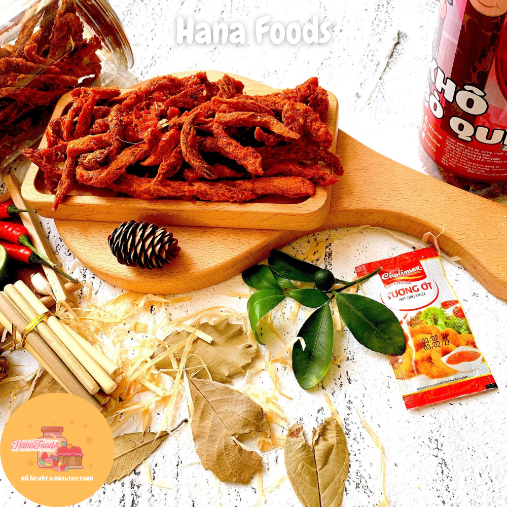 Khô bò que siêu ngon hũ 200g đồ ăn vặt Hana Foods