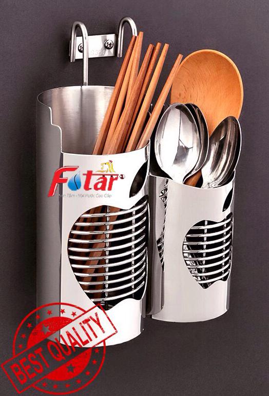 Ống Đựng Đũa Muỗng Bằng inox 304 OĐ1 Hình Táo Khoét 2 Ngăn, hàng đặt xưởng dày, chắc chắn, đánh bóng đẹp inox 304 chống han rỉ, ống đũa