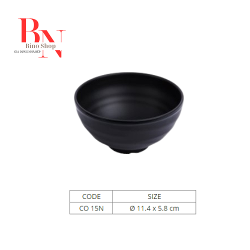 Chén Ăn Cơm Tròn Đen - Nhựa Melamine Màu Đen – Fataco