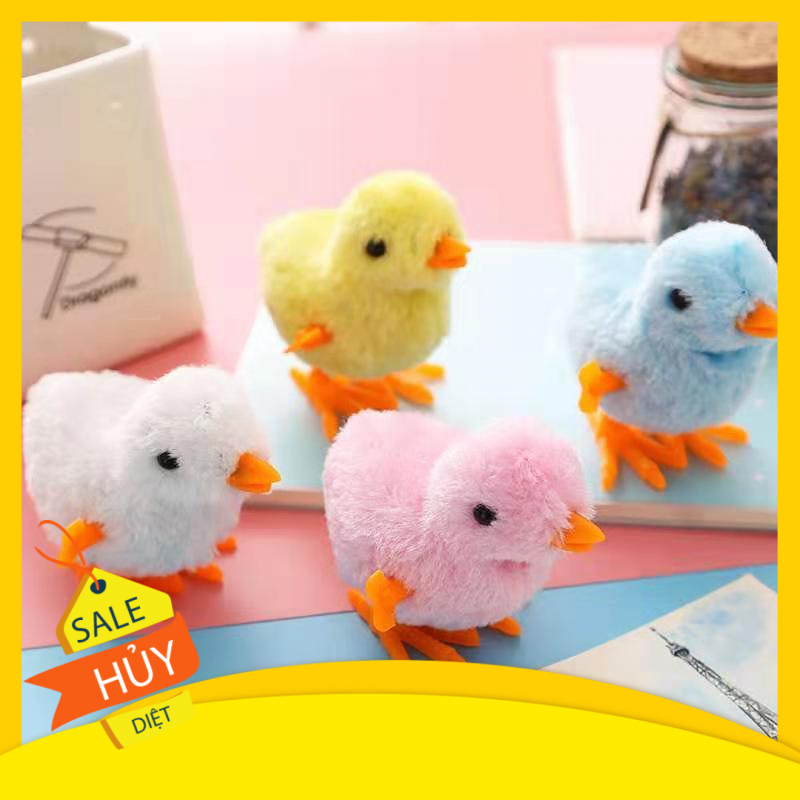 Combo 5 Đồ chơi gà con nhồi bông nhảy múa lên dây cót cho bé