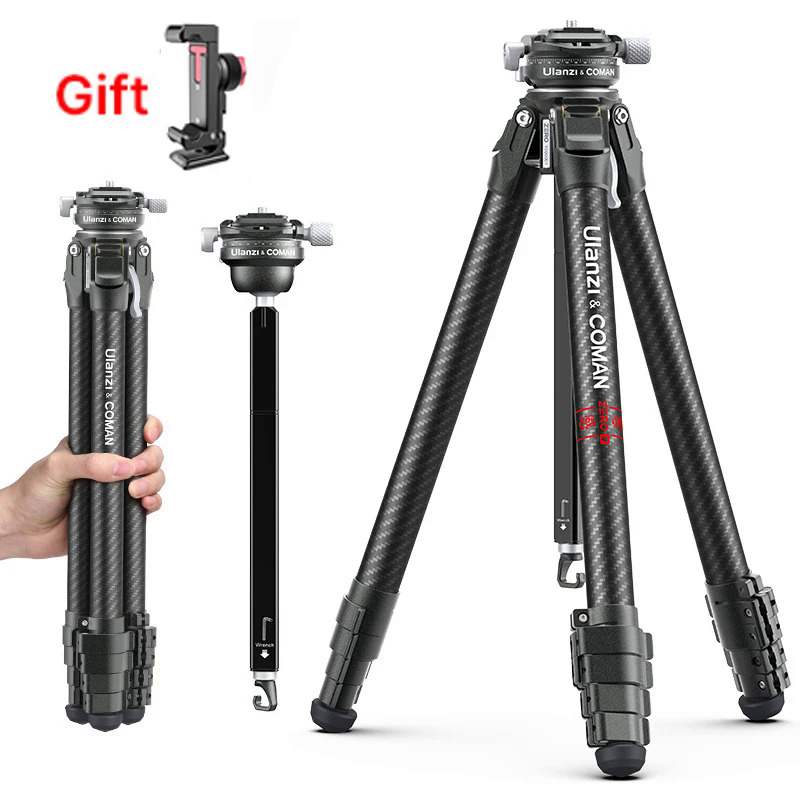 Vijim ulanzi và coman Zero Y đầy đủ sợi Carbon chuyên nghiệp Trọng lượng nhẹ nhiếp ảnh du lịch Chân máy cho DSLR máy ảnh Canon Sony