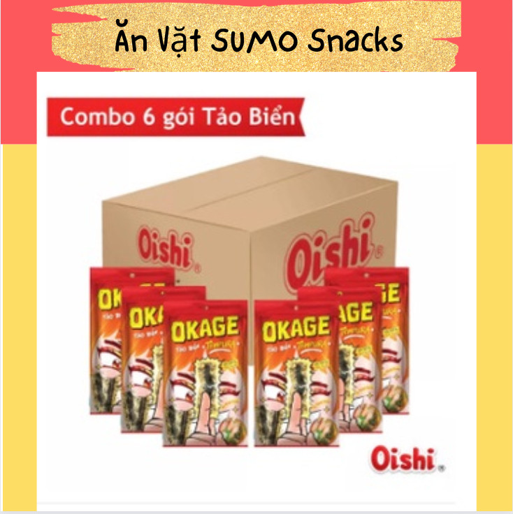 Combo 6 gói tảo biển tempura vị tom yum/tự nhiên