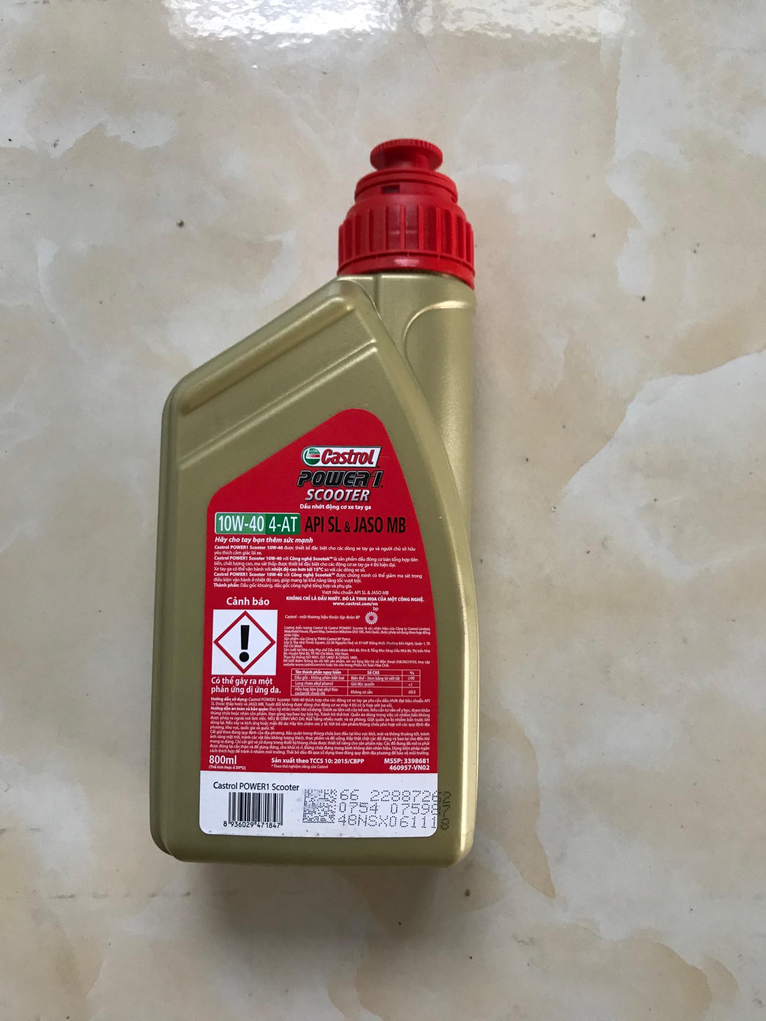 Dầu nhớt Castrol Power1 Scooter cao cấp chính hãng dành cho xe tay ga SAE 10W40 4-AT API SL JASO MB