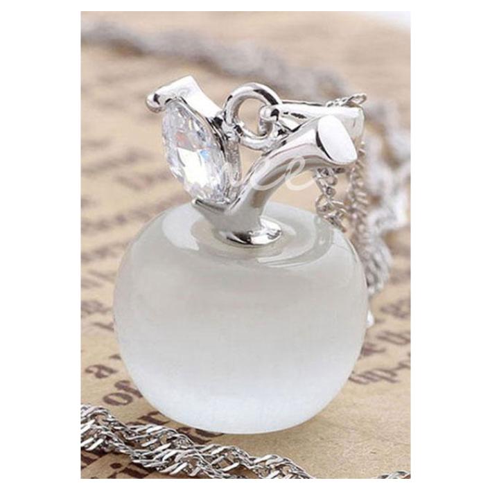 [HCM](Mặt Dây Chuyền) đá Opal Trái Táo Trắng