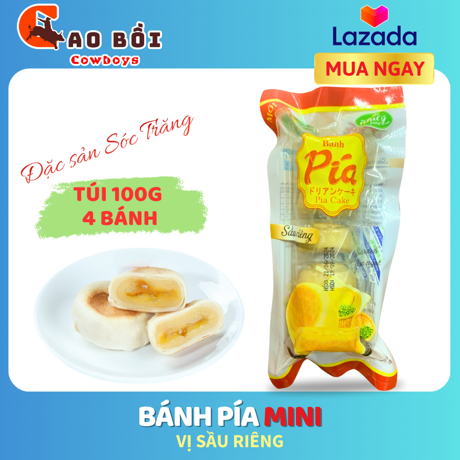 Bánh Pía Mini TLP | Vị Đậu Xanh Sầu Riêng | Túi 100g 5 Bánh | Đặc Sản Sóc Trăng