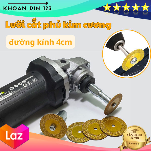 Lưỡi cưa, lưỡi cắt mini 40mm phủ kim cương cắt đá hoa cương gắn máy mài, máy khoan