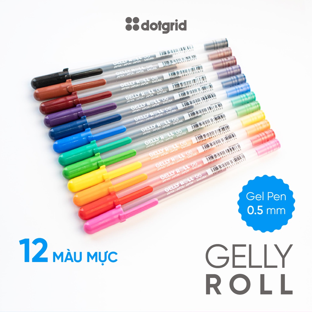 Bút gel gelly roll ngòi 0.5 - 12 màu