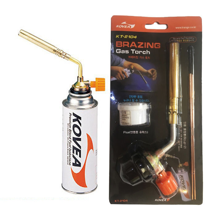Đèn Khò Hàn ống đồng Kt-2104 + TẶNG kèm bột Hàn Que Hàn Cao Cấp Sử dụng bình gas mini - Đầu khò gas 