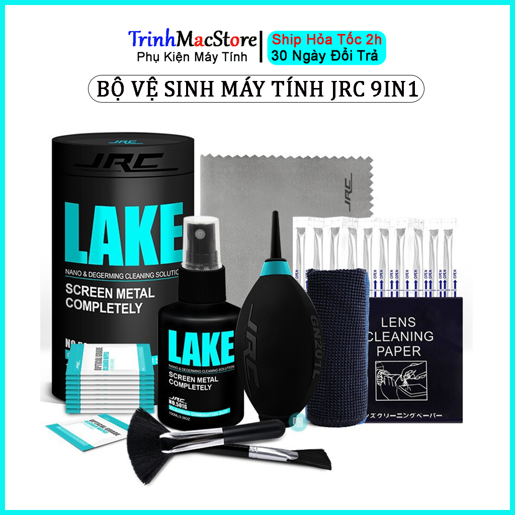 Bộ vệ sinh laptop macbook jrc 9 trong 1, bộ dụng cụ vệ sinh máy tính, máy ảnh, ipad, điện thoại , màn hình