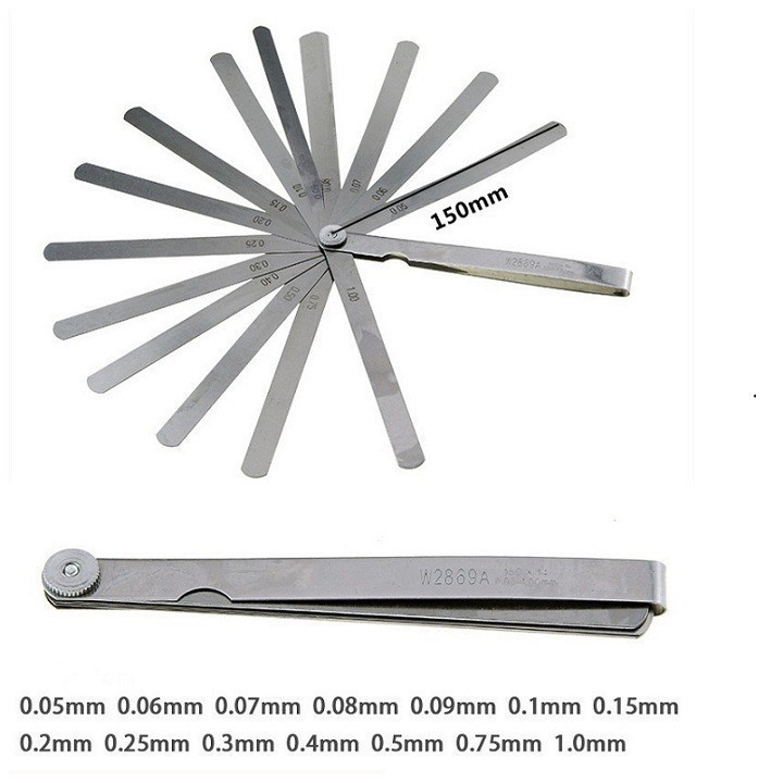 Thước căn lá, thước nhét, thước đo khe hở 150mm * 14 lá 0.05-1.00mm Asaki