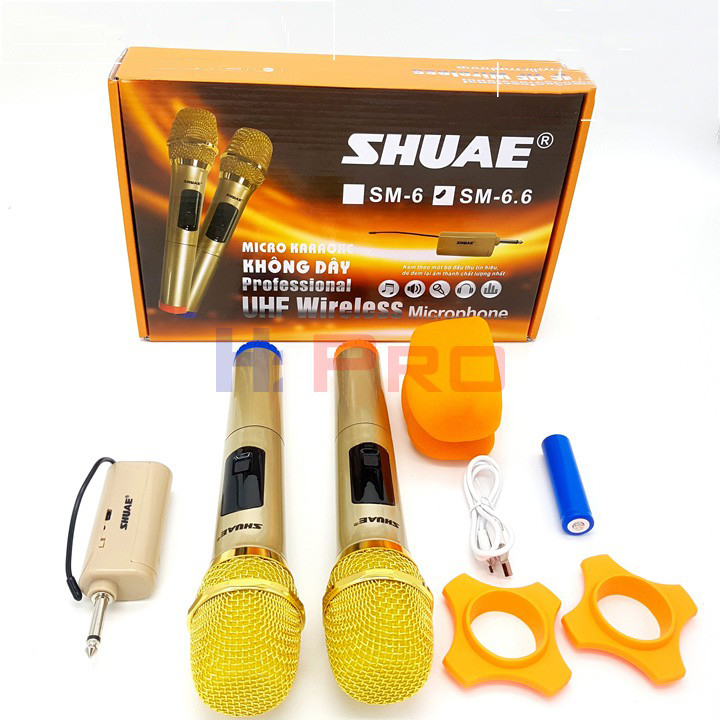 [HCM]( GIÁ HỦY DIỆT ) Micro Không Dây Bộ 2 Micro Karaoke Không Dây SHUAE SM-6.6 Micro Karaoke Phù Hợp Với Mọi Loa Kéo & Dàn Âm Ly Jack 6.5 Bắt Âm Tốt Mic Đa Năng  Micro Karaoke Giá Rẻ Bắt Sóng Cực Tốt Màn Hình LCD Hiển Thị Tiện Lợi.