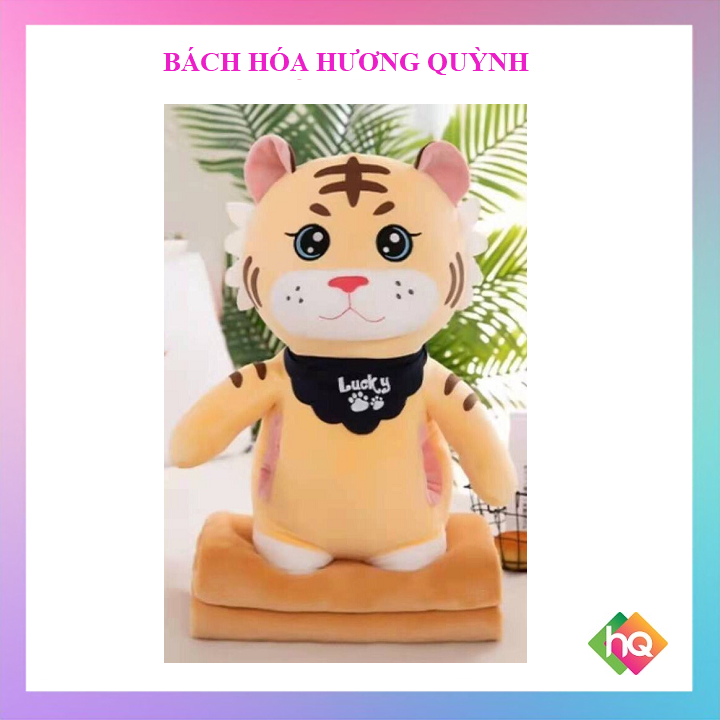 Chăn gối hình thú 2in1-Gấu kèm chăn mền nhiều kiểu sáng--chất vải siêu mềm mịn-HƯƠNG QUỲNH 316