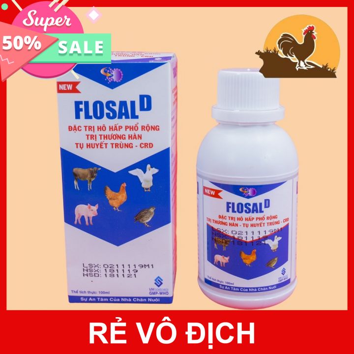 Flosal - D khò khè, tụ huyết trùng cho chim cảnh, gà đá 100ml