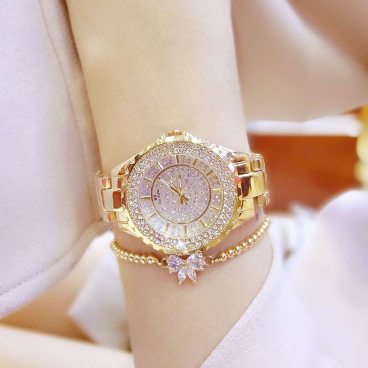 [HCM]Đồng hồ Nữ Bee Sister đính đá ( không kèm lắc tay)- Tặng kèm vòng tỳ hưu phong thuỷ