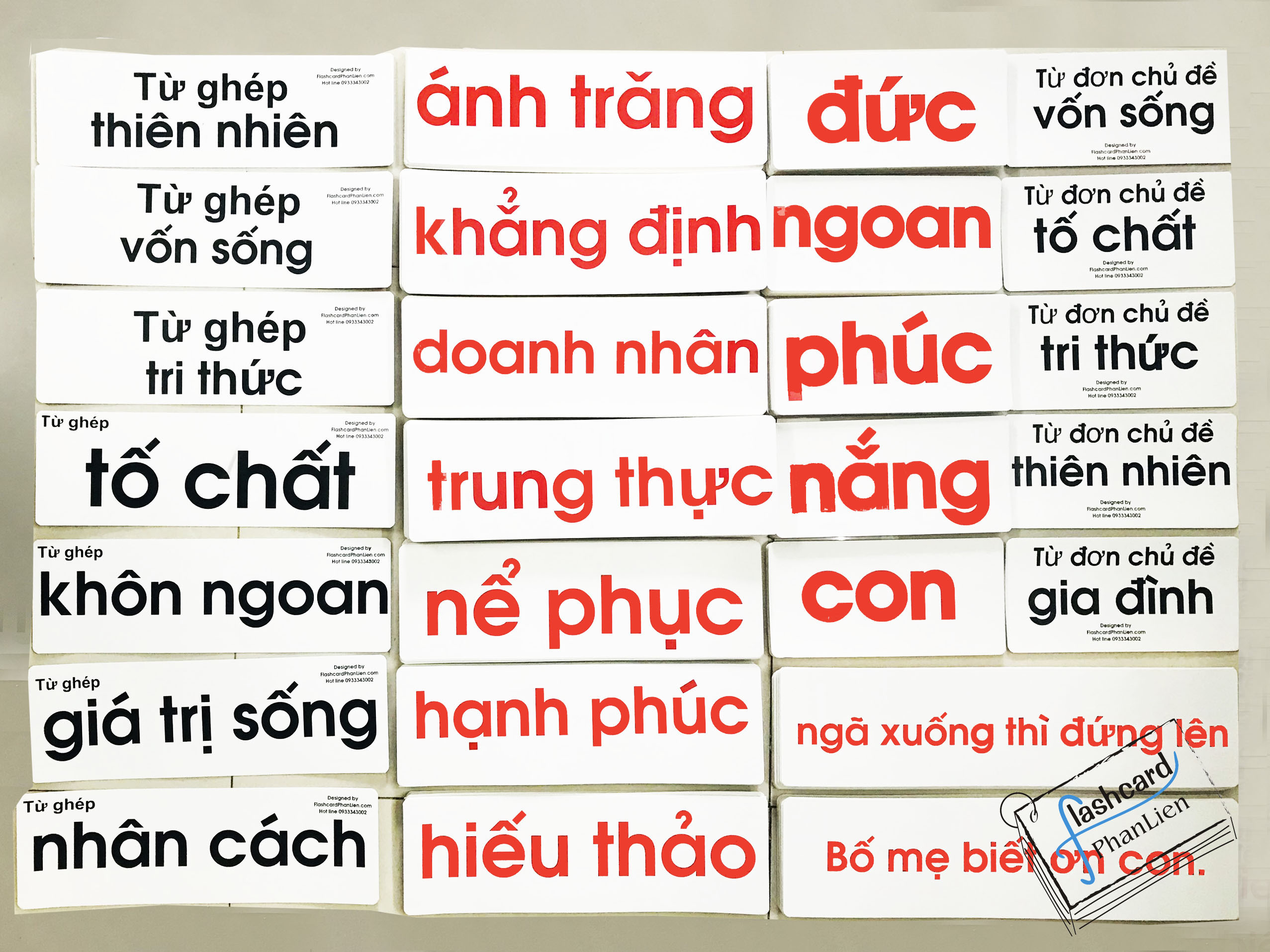 Flashcard TRỌN BỘ thẻ NHẬP TÂM cửa sổ vàng từ đơn từ ghép cụm từ và câu