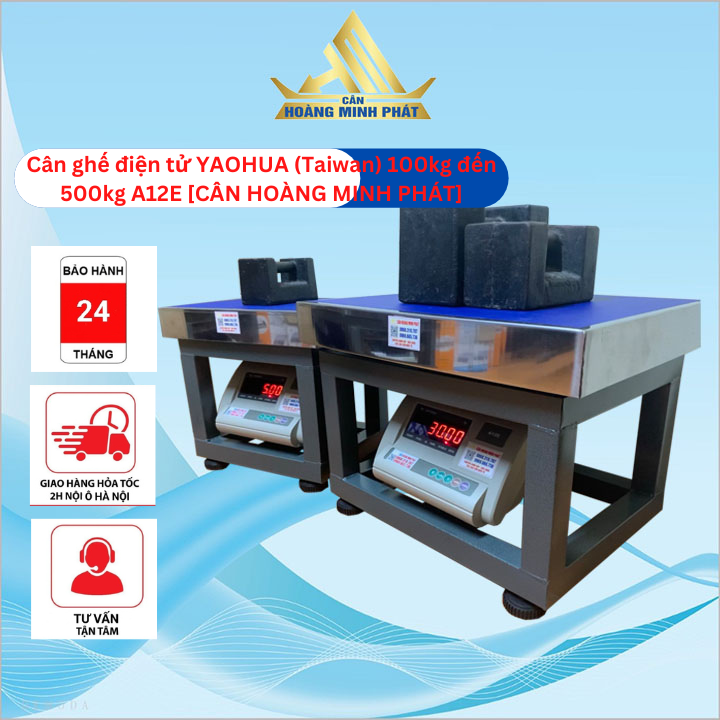 Cân ghế điện tử công nghiệp, Cân nông sản YAOHUA (Taiwan) 100kg 150kg 200kg 300kg 500kg 60kg A12E Đài Loan. Bảo Hành 2 Năm [ CÂN HOÀNG MINH PHÁT ]