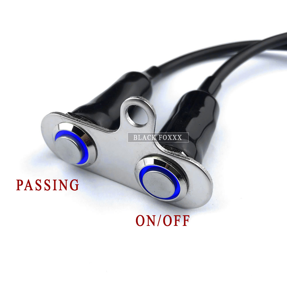 Công tắc led 2 nút on off và passing, gắn cùm xe