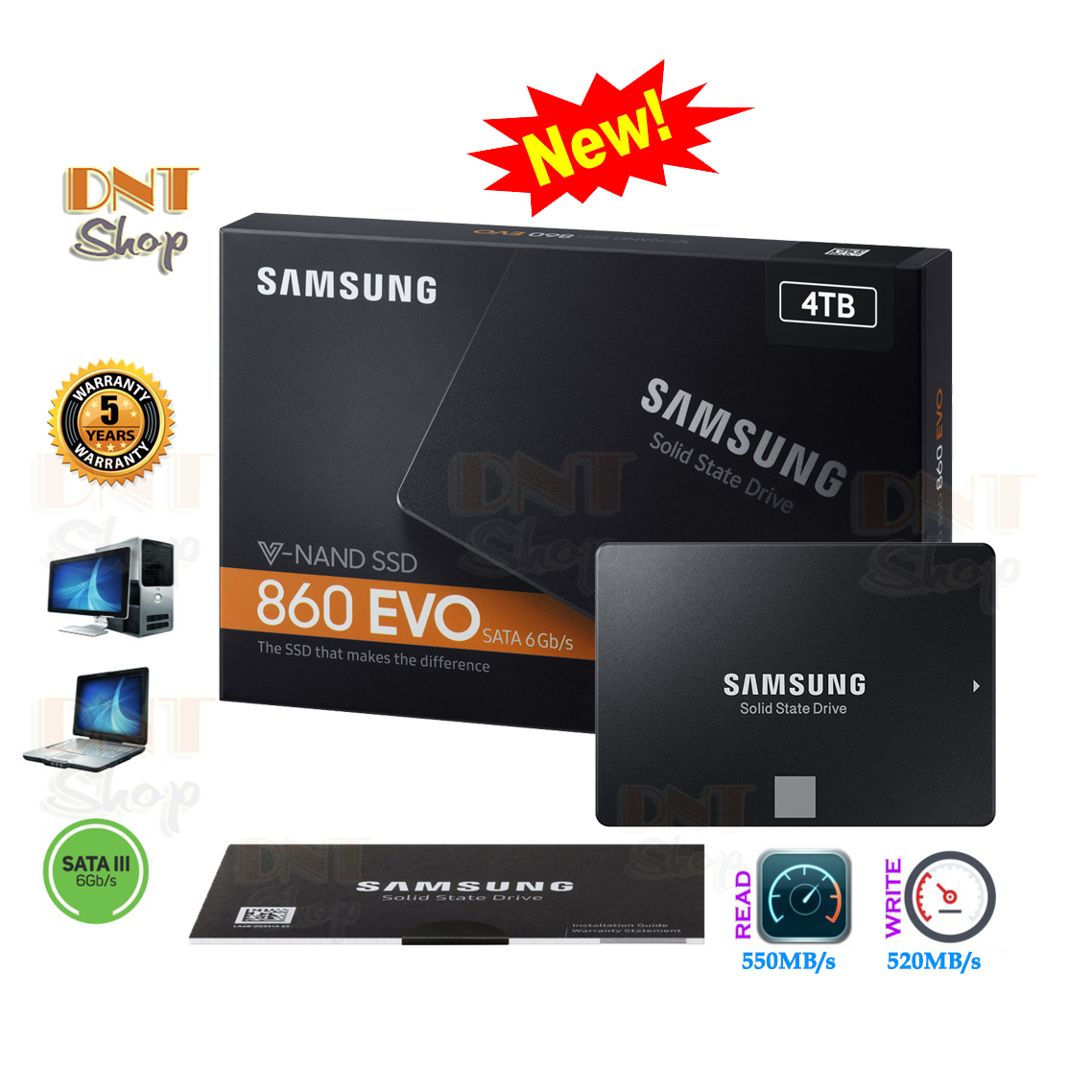Ổ cứng SSD Samsung 860 Evo 4TB 2.5-Inch SATA III (MZ-76E4T0BW)