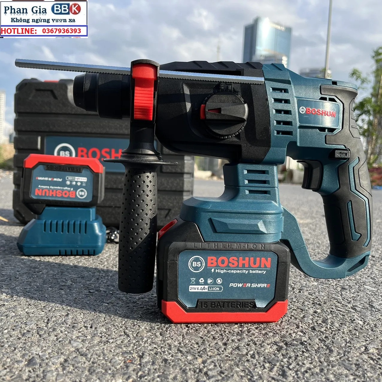 Máy Khoan Bê Tông Dùng Pin BOSHUN HM-G2802H 2 Chức Năng