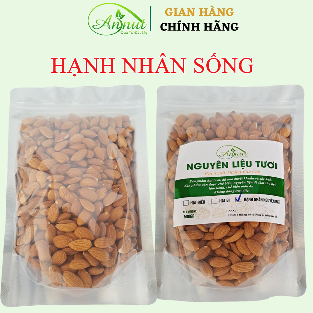 Hạt hạnh nhân sống tách vỏ ANNUT dùng làm sữa hạt làm bánh hạt dinh dưỡng tốt cho sức khỏe