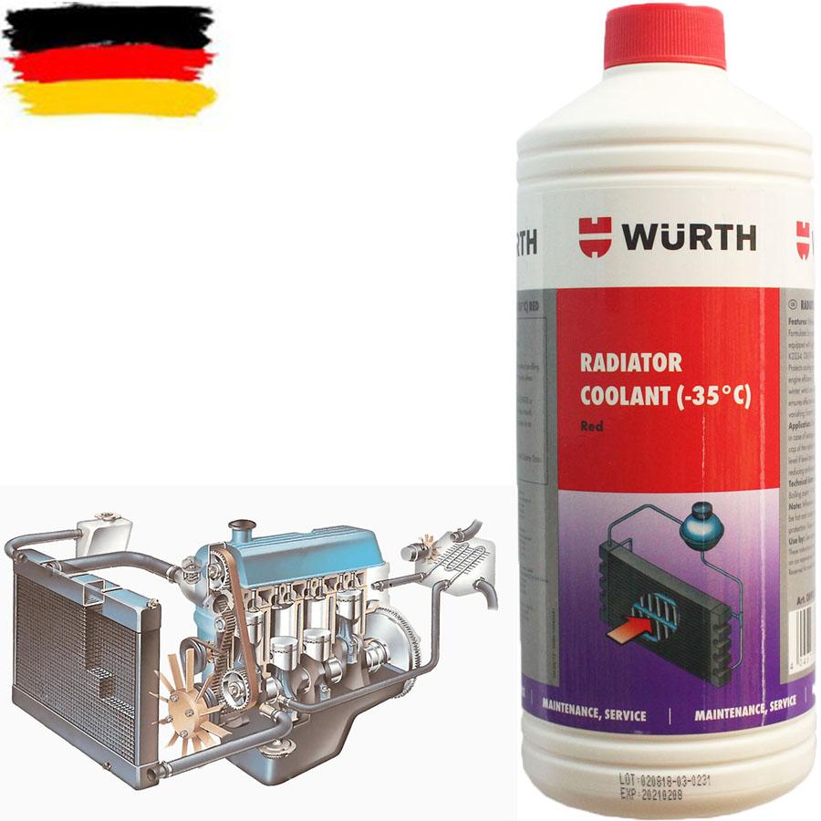Nước Làm Mát Và Bảo Vệ Động Cơ Wurth Radiator Coolant 1L