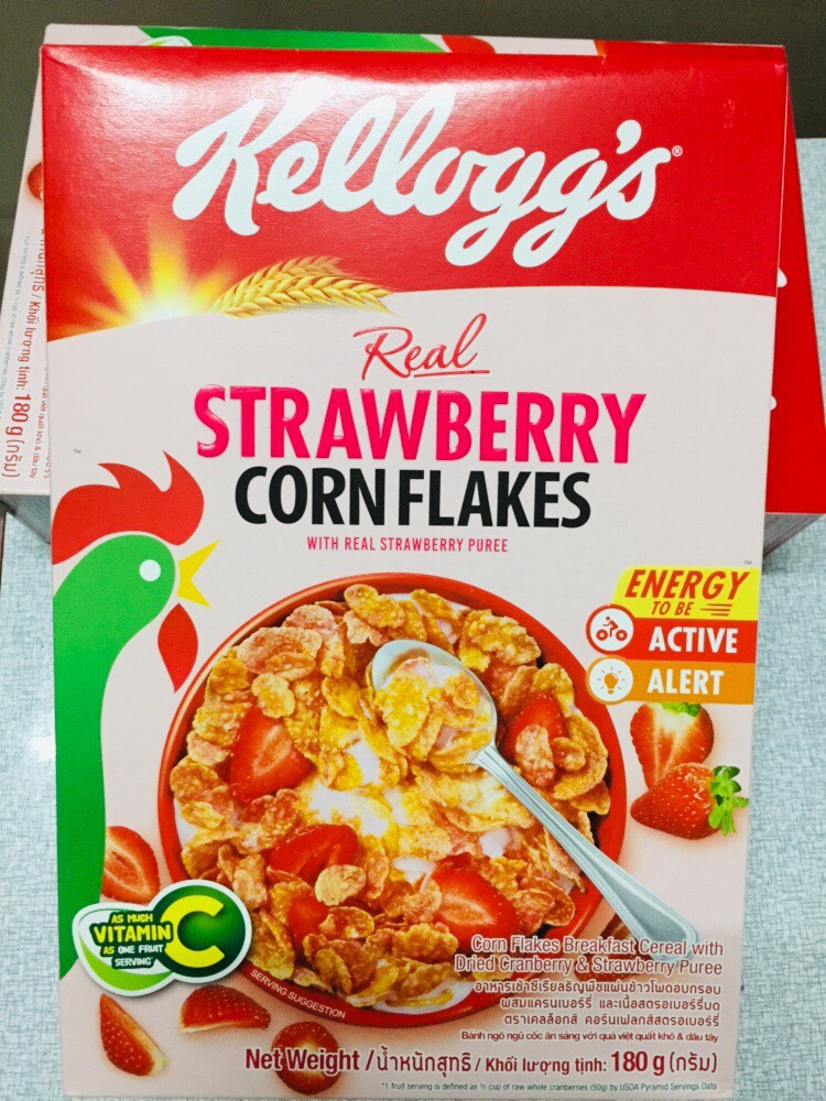 [HCM]ngũ cốc dinh dưỡng Kelloggs Corn Flakes Strawberry 180g