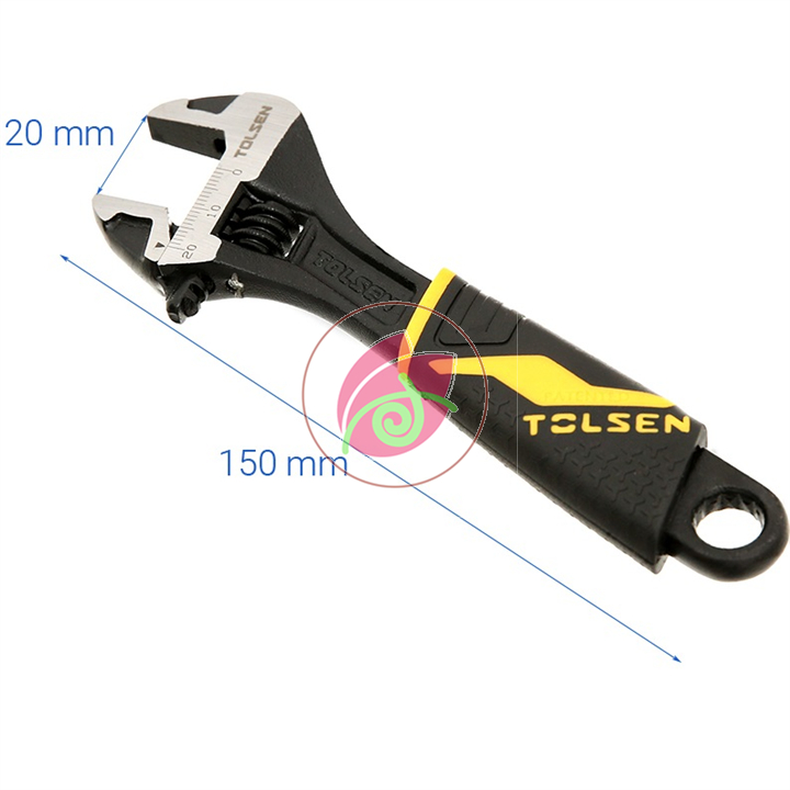 Mỏ lết 6 in 150mm cán nhựa đen công nghiệp tolsen 15308