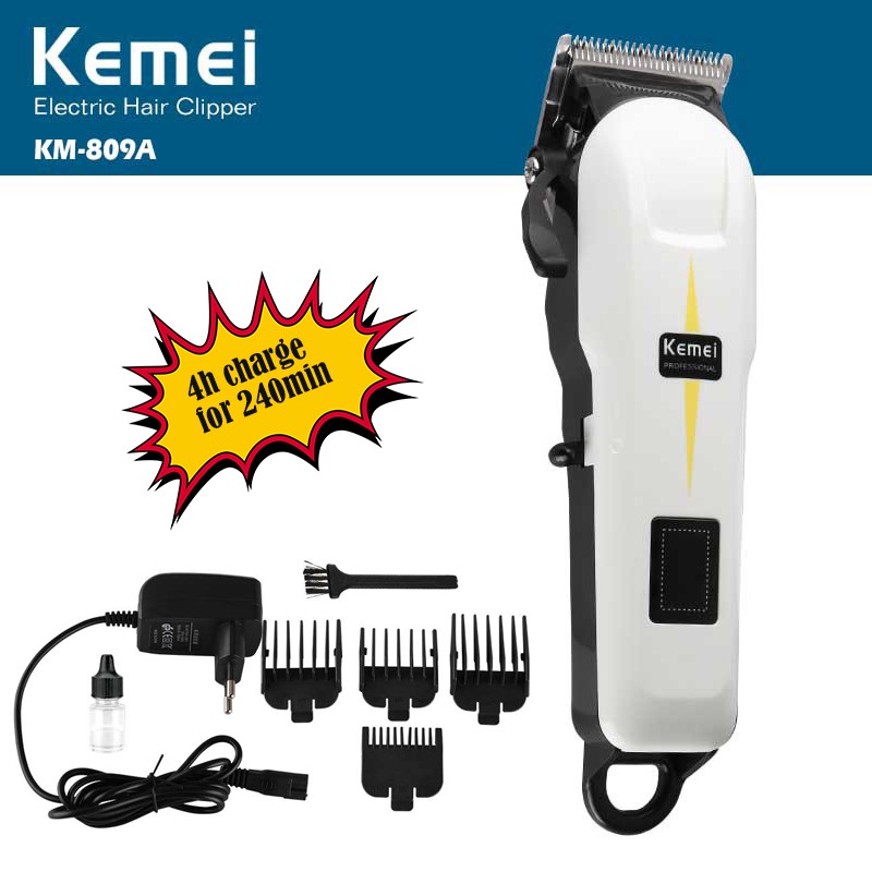 Tông đơ cắt tóc chuyên nghiệp Kemei KM-809A, màn hình LCD, công suất mạnh