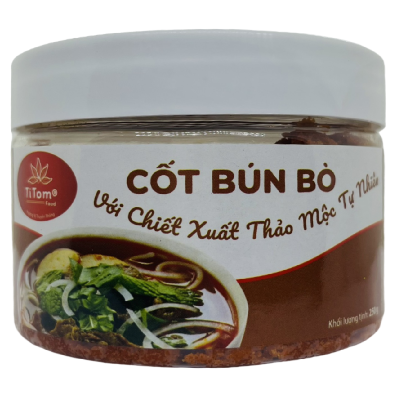 Gia vị nấu bún bò huế nêm sẵn Titom hủ 250g - công thức truyền thống, đậm đà hương vị Việt