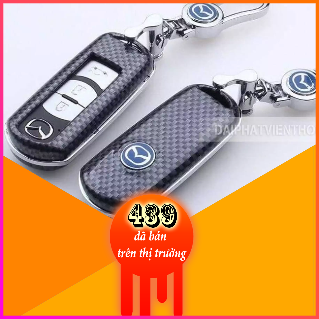 Bao da chìa khóa cacbon xe mazda
