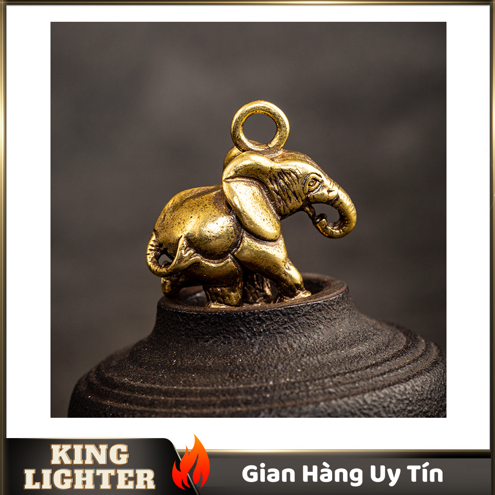 [HCM]Tượng Đồng Phong Thủy Hình Chú Voi Trang Trí Đem Lại May Mắn Móc Khóa Mặt Dây Chuyền (Kích Thước: 3.2cm x 3.0cm )